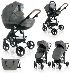 Комбинирана бебешка количка CRYSTA 3в1 LORELLI - Grey