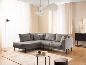 Кафяво-сив шенилов ъглов диван (ляв ъгъл/L форма) Mauris – Ropez