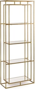 Стоманена библиотека в златист цвят 68x172,5x28 cm Elenor – Bizzotto