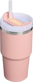 Прасковен термос със сламка от неръждаема стомана 600 ml Quencher H2.O FlowState™ Tumble Peach Rose – Stanley