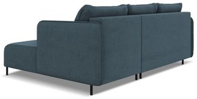 Син разтегателен ъглов диван с място за съхранение (десен ъгъл) Luana – Makamii