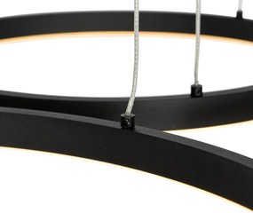 Черен висящ аплик с LED 3-степенна димируема 3-светлина - Anello