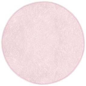 Светлорозов кръгъл килим подходящ за пране и за прахосмукачки роботи ø 80 cm Comfort – Mila Home
