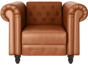 Кафяво кресло честърфийлд от изкуствена кожа Felix – Støraa