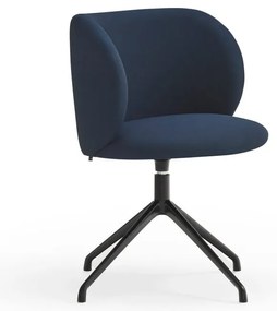 Тъмносин тапициран трапезен стол Mogi – Teulat