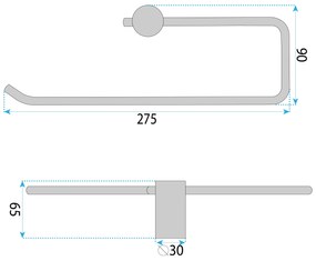 Закачалка за баня 9710 Prism Brush Nickle