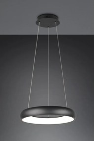Матово черно LED затъмняващо се висящо осветително тяло с метален абажур ø 46 cm Cardona – Trio