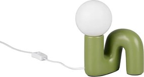 Зелена керамична настолна лампа (височина 21,5 cm) Quinn – Reality