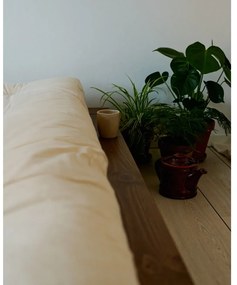 Кафяво единично легло от масивен бор с включена подматрачна рамка 90x200 cm Japan – Karup Design