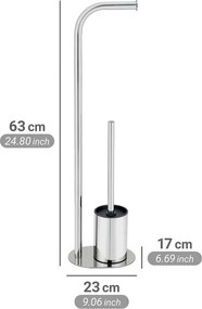 Поставка за тоалетна хартия стойка с четка от неръждаема стомана в блестящо сребрист цвят Levante – Wenko
