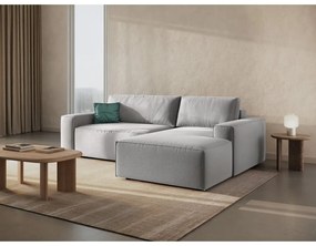 Светлосив разтегателен ъглов диван (десен ъгъл) Jodie – Micadoni Home