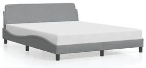 373205 vidaXL Рамка за легло Dover, светлосива, 160x200 см, плат