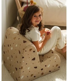 Светлокафяв детски стол от букле и шенил Terrazzo Cloud – Wigiwama