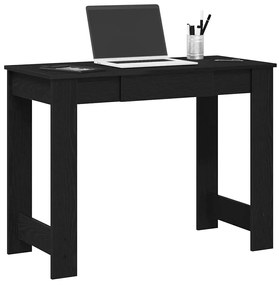 860428 vidaXL Бюро, черно, 100x45x75 см, инженерно дърво