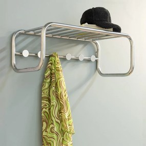 Метална стенна закачалка в сребрист цвят с рафт 72 cm Retro – Spinder Design