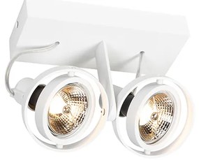 Модерен таванен прожектор бял 2-светлини GU10 70mm - Master