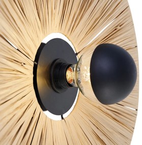 Ръстична стенна лампа черна с въже 45 см - Leia