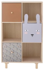 Детски шкаф за книги от масивна дървесина Pavlovnia в естествен цвят 55x89,5 cm Calle - Bloomingville Mini