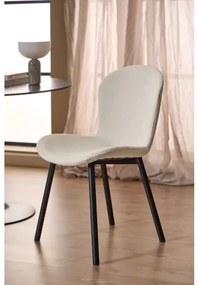 ФИОРА Бежов (тъкан Апиа 453) / черни крака – МОДЕРЕН ТАПИЦИРАН С ЧЕНИЛ СТОЛ ЗА ДНЕВНА/ТРАПЕЗАРИЯ