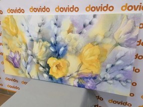 Картина на платно – Акварелни жълти лалета