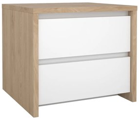 Нощно шкафче в бял и естествен цвят Next – Tvilum