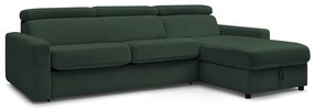 Тъмнозелен разтегателен ъглов диван (променлив) Monaco – Bobochic Paris
