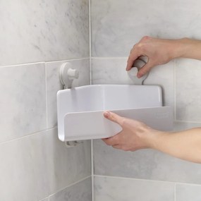 Бели ъглови самоносещи пластмасови рафтове за баня в комплект от 2 EasyStore - Joseph Joseph