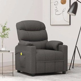 348083 vidaXL Масажен стол, тъмносив, текстил