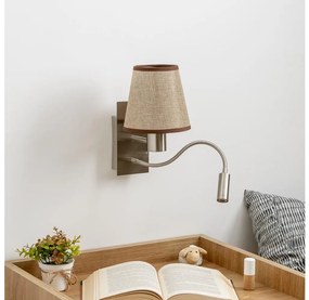 Brilagi - LED Аплик NUBILA 1xE27/25W/230V + LED/3W хром/кафяв