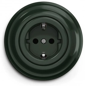 Kliklap - ретро розетка за дома с рамка SCHUKO 230V/16A, зелена