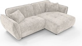 Бежов шенилов ъглов диван (десен ъгъл) Nelia – Ropez