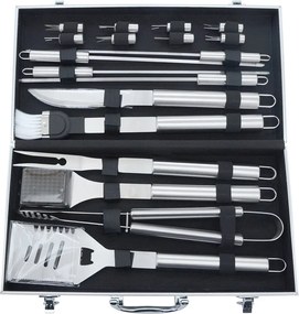 Комплект от 18 инструмента за печене на скара в алуминиев калъф - Cattara