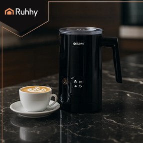 Разпенител за мляко Ruhhy 400 W - електрически уред за млечна пяна, черен