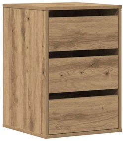 852842 vidaXL Ъглов скрин с чекмеджета дъб артизан 40x41x58см инженерно дърво