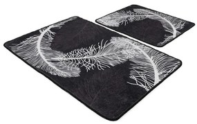 Антрацитни килими за баня в комплект от 2 бр. 60x100 cm Alisan – Foutastic