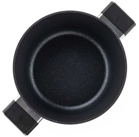 Тенджера Luigi Ferrero Regina FR-2440 24x11.5 см, 4.3 л, Незалепващо покритие, Стъклен капак с отвор за пара, Индукция, Черен