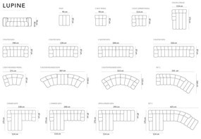 Тюркоазен модулен диван (ляв ъгъл) Lupine – Micadoni Home