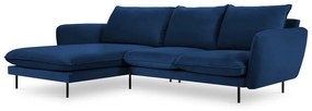 Ъглов диван от синьо кадифе (ляв ъгъл) Vienna - Cosmopolitan Design