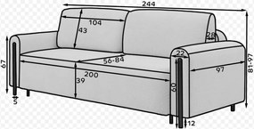 Диван - легло Avocado three-seater-Leuko-Mauro