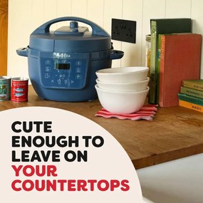 Мултикукър Instant Pot Classic Mini 140800701, 800W, 3.8 л, 7 програми, Favorite бутони, LCD дисплей, Неръждаема стомана, Син