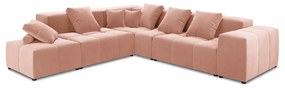 Ъглов диван от розово кадифе (променлива) Rome Velvet - Cosmopolitan Design