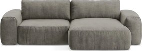 Сив шенилов сгъваем ъглов диван (десен ъгъл) Kuki – Makamii