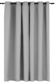 321171 vidaXL Затъмняваща завеса с пръстени имитация лен сива 290x245 см