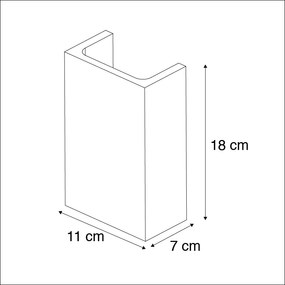 Индустриален стенен аплик сив бетон правоъгълен - Meaux