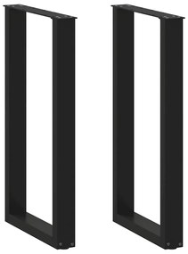 4013220 vidaXL Крака за бар маса, U-образни, 2 бр., черни, 50 x (90-91) см, стомана