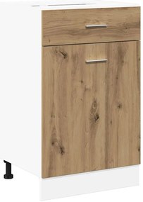 856087 vidaXL Шкаф с чекмеджета "Lyon", дъб Artisan, 50x46x81,5 см, инженерно дърво