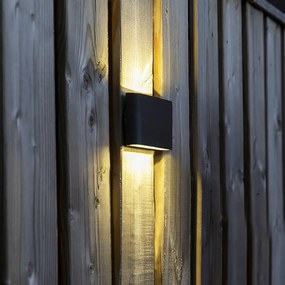 Комплект от 2 външни стенни лампи тъмно сиви 17,5 см с LED - Batt