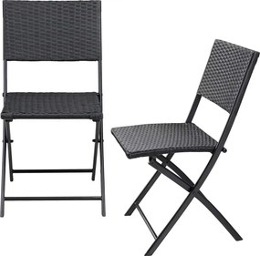 Сгъваеми градински столове ROME от полиратан - комплект от 2 броя, товароносимост 120 кг