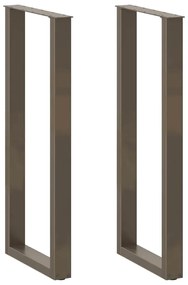 4013243 vidaXL Крака за бар маса, U-образни, 2 бр., естествена стомана, 40 x (110-111) см, стомана