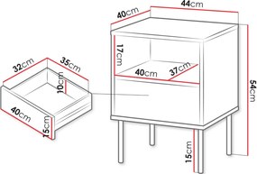 Сет 2 нощни шкафчета Tresse-Тъмно зелено